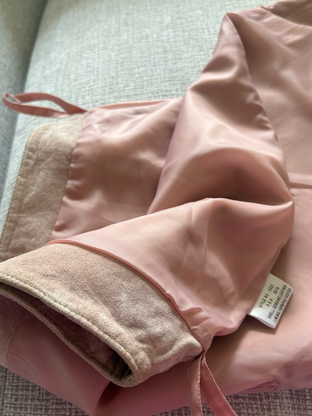 Vintage Margaret Godfrey Genuine Suede Leather Skirt Soft Blush Pink Size 10 - Picture 8 of 8